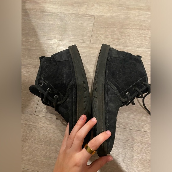 UGG mens neumel black sued boots size 12 - Picture 4 of 9